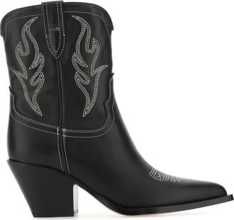 Sonora Black Leather Perla Ankle Boots
