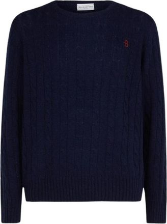 Ballantyne Sportieve en Jeugdige Trui - Heren - Ronde hals truien - Blauw - L - Wol - Truien & Vesten