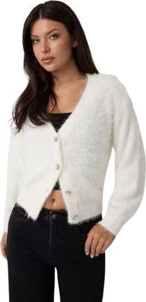 Guess Cardigan Gabrielle con scollo a V - - Knitwear - Donna - Bianco - S