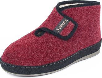 Schawos Womens House Boot 2060 - Warm Felt Slipper with Wool, Wide Opening & Non-Slip Sole for Winter Comfort (Bordeaux, uk_footwear_size_system, adult, women