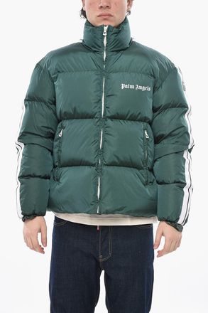 Palm Angels Nylon Puffer Jacket with Contrast Side Stripes Palm Angels