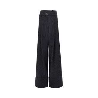 Fendi Pinstriped wool-blend pants Woman 42