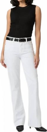 Paige Laurel Canyon Raw Hem Jean In Crisp White
