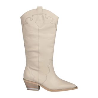 Alma En Pena Cowboy & Biker Boots, female, Beige, 5 UK, Flat leather boot