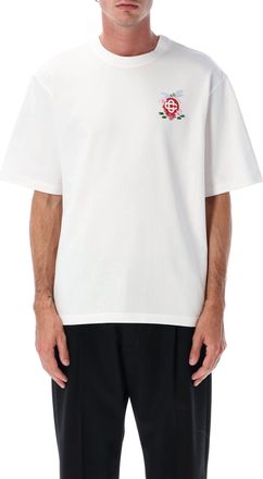 Casablanca White Dragonfly Floral Oversized T-shirt