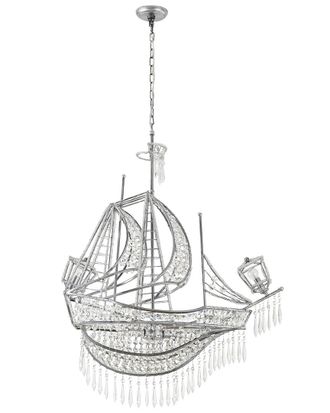 Bethel International 4-Light Sail Boat Chandelier With Crystal Accents