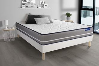 Actisom Somier blanco + colch&oacute;n con l&aacute;tex y espuma viscoel&aacute;stica 120 x 195