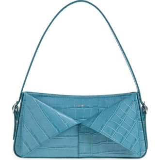 Coperni Croc Embossed Leather Baguette Bag in Blue Blu at Nordstrom