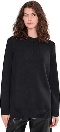 Vince Crew Neck Sweater Tunic Womens Sweater Black : XL, Cotton/Polyester