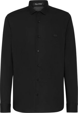 Philipp Plein Shirt Slim Fit Skull&Bones - Heren - Casual Overhemden - Zwart - S - Overhemden