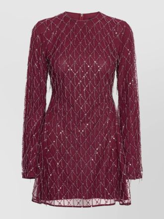 Rotate sequined flared mini dress