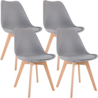 Clp Clp - Set De 4 Sillas De Comedor Linares Gris Pl&aacute;stico