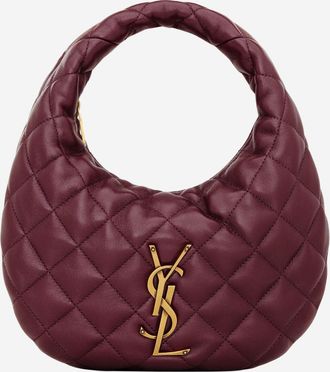 Saint Laurent Womens Handbag Icare Nappa Bordeaux Leather Shoulder Bags