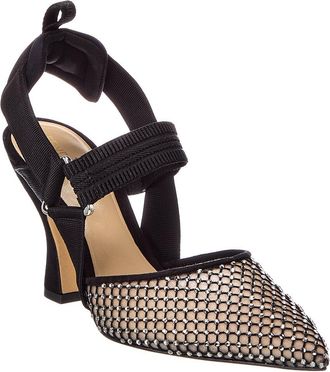Fendi Fendi Colibri Mesh & Suede Slingback Pump