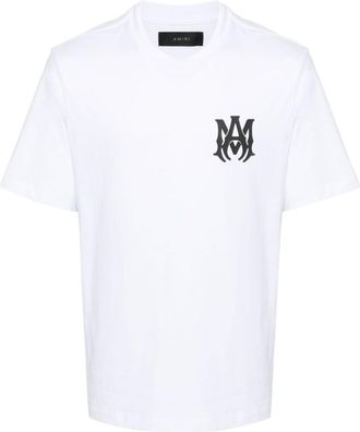 Amiri White Crewneck Logo T-Shirt