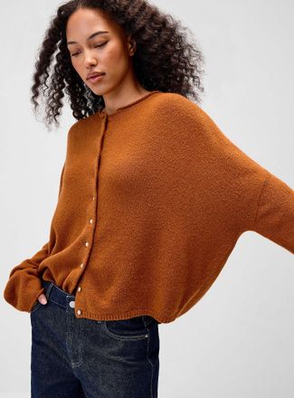 Twik Womens Roll-edge Cardigan Sweater