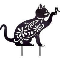 OEM Estaca Decorativa Con Forma De Gato, Accesorio De Halloween, Silueta De Gato De Acr&iacute;lico Negro, Estaca Hueca Est&eacute;tica Para Jard&iacute;n, Patio O Granja - Cr