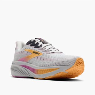 Brooks Womens Ghost 17 Running Shoes In Oyster/apricot/pink