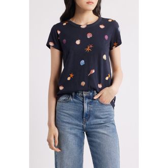 Rag & Bone Seashell Print Cotton T-Shirt in Salmt at Nordstrom Rack, Size X-Small