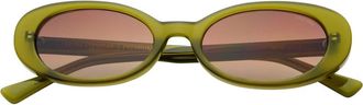 Freyrs Eyewear Mimi Small Oval Sunglasses in Olive at Nordstrom