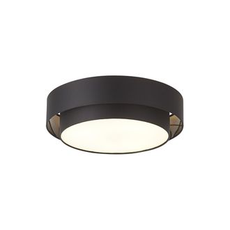 QAZQA Qazqa Plaf&oacute;n Moderno Negro 50cm 3-luces - Drum Duo