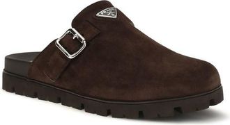Prada Mens Brown Calf Leather Bos Taurus Mules