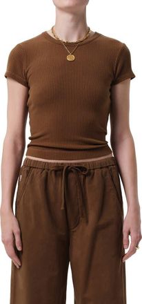 Citizens Of Humanity Nello Rib T-Shirt in Manuka Bronze at Nordstrom, Size X-Large