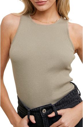 Wishlist Ribbed Tank in Olive at Nordstrom Rack, Size Medium