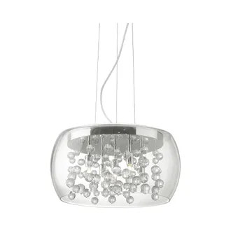 Ideal Lux Sospensione Moderna Audi-80 Metallo Trasparente 5 Luci G9 3w 3000k Luce Calda