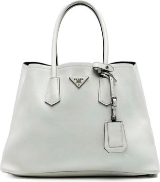 Prada Pre-owned Tote Bags, female, White, Size: ONE SIZE Pre-owned Leather Tote Bag