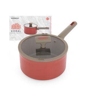KASANOVA Casseruola 20 cm antiaderente ceramico Koral con coperchio
