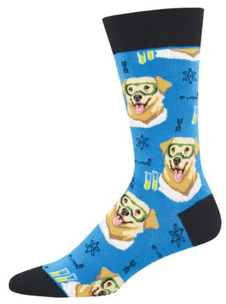 Socksmith Mens Novelty Crew Socks Science Lab - One Size (Blue)