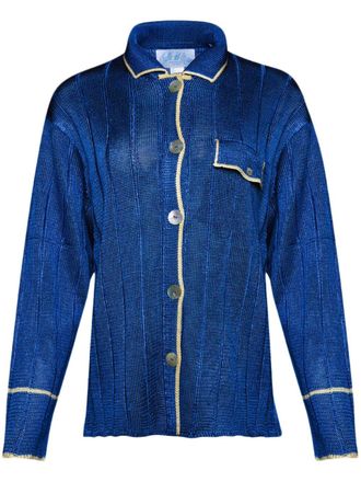 Calle Del Mar long-sleeve ribbed shirt - women - Viscose - S - Blue