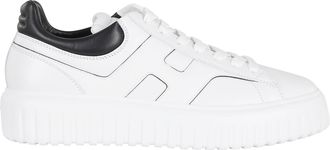 Hogan White Black H-Stripes Laced Leather Sneakers