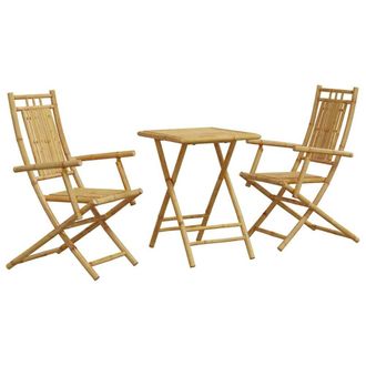 Berkfield Home 3 Piece Bistro Set Bamboo in Brown