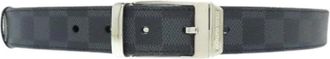 Louis Vuitton Pre-owned Belts, male, Gray, Size: ONE SIZE Pre-owned Damier Canvas Belt