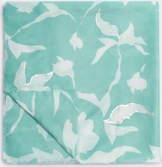 Katie Loxton Printed Foil Scarf in Floral at Nordstrom