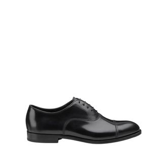 Doucal's Business Shoes, male, Black, Size: 7 1/2 US Brushed leather derby flat shoes