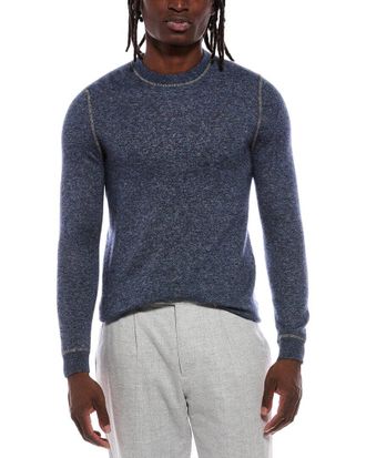Autumn Cashmere Italian Crewneck Coverstitch Cashmere & Silk-Blend Sweater