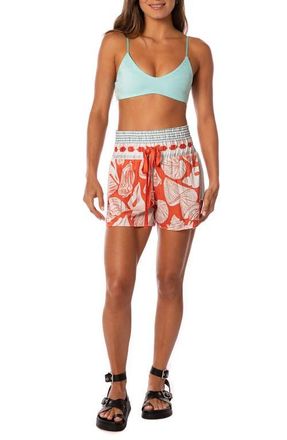 Maaji Australian Reef Rhino Cover-Up Shorts in Bright Red at Nordstrom, Size Medium
