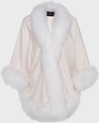 Gorski Cashmere Capelet with Lamb Shearling Trim