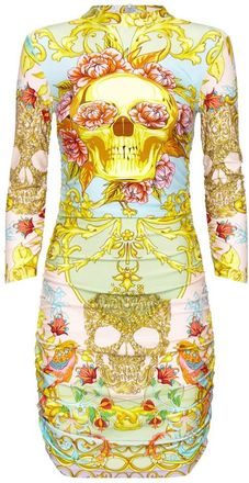 Philipp Plein Short Dress Baroque - Dames - Feestkleedjes - Veelkleurig - XS - Kleedjes