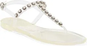 Stuart Weitzman Crystal Embellished Jelly Sandal in Clear at Nordstrom Rack, Size 6