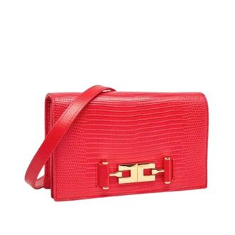 Elisabetta Franchi Borsa a spalla con catena groumette - - Bags - Donna - Rosso - ONE SIZE