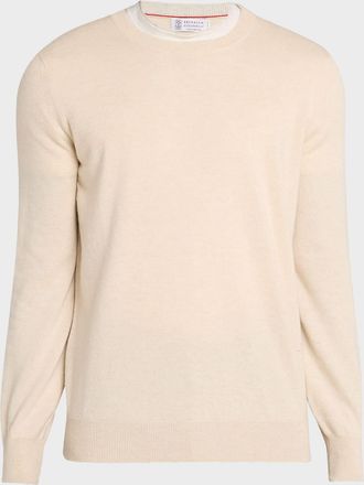 Brunello Cucinelli Men & apos;s Cashmere Melange Crewneck Sweater