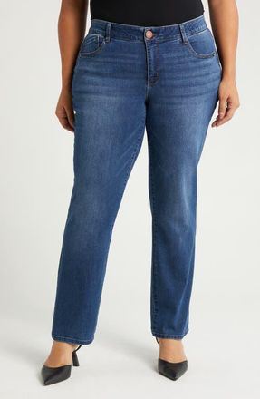 Wit & Wisdom Sawyer Straight Leg Jeans in Blue at Nordstrom, Size 14W