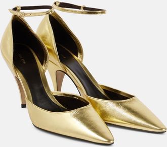 The Row Pumps Liisa in pelle metallizzata