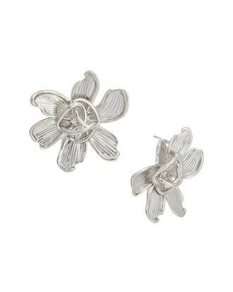 Oscar De La Renta O Textured Flower Stud Earrings