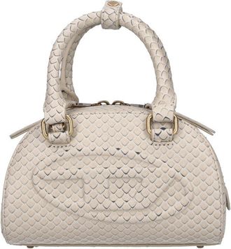 Diesel Beige 1dr Dome Textured Leather Bag