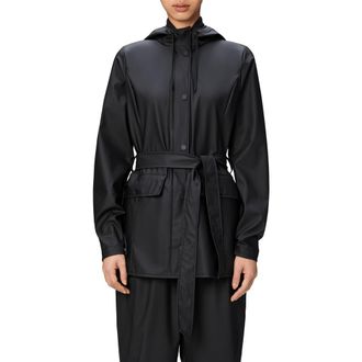 Rains Curve Waterproof Rain Jacket in Black at Nordstrom, Size X-Large